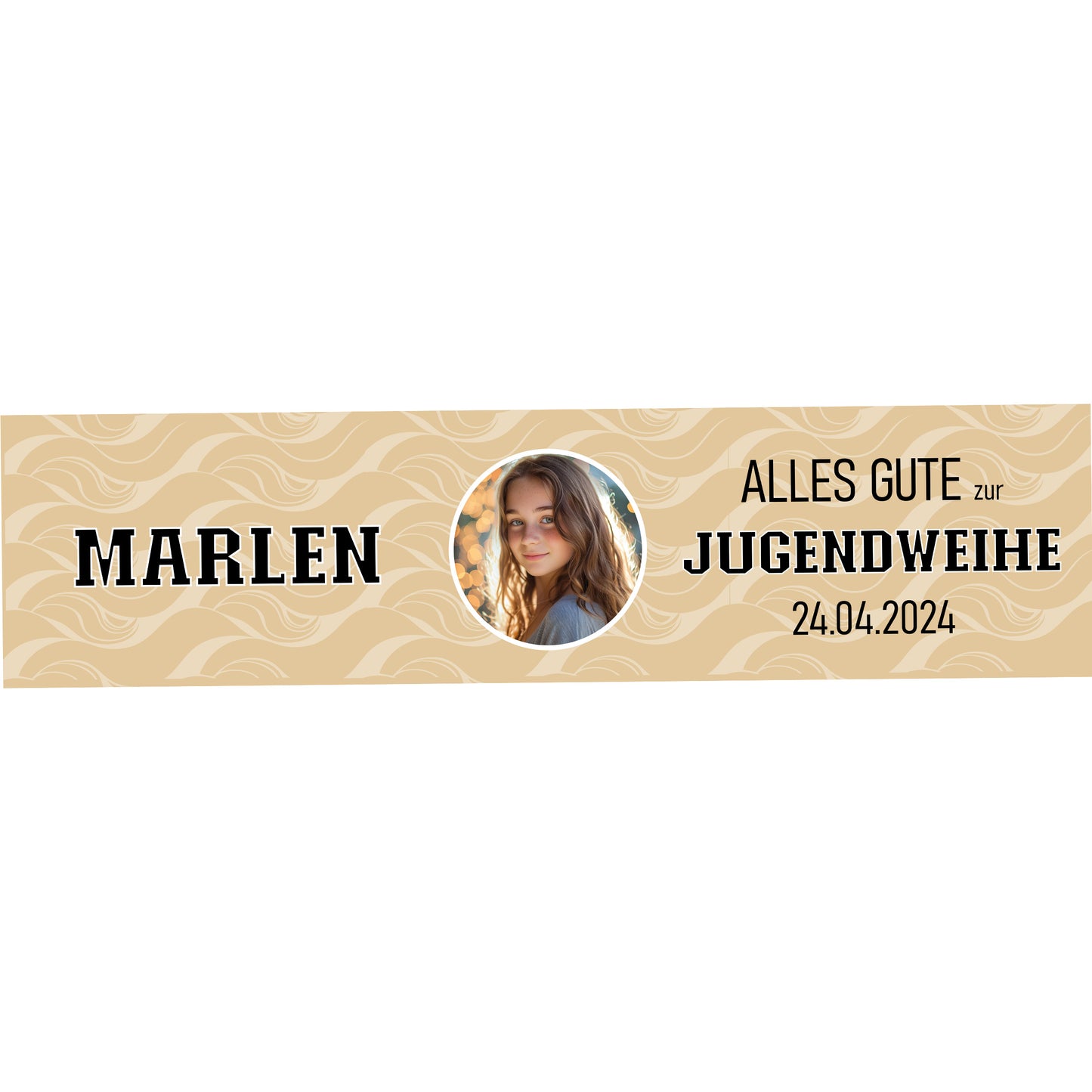 Banner Jugendweihe, Konfirmation, Kommunion 200x50 cm - neutral- individuell