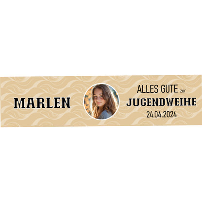 Banner Jugendweihe, Konfirmation, Kommunion 200x50 cm - neutral- individuell