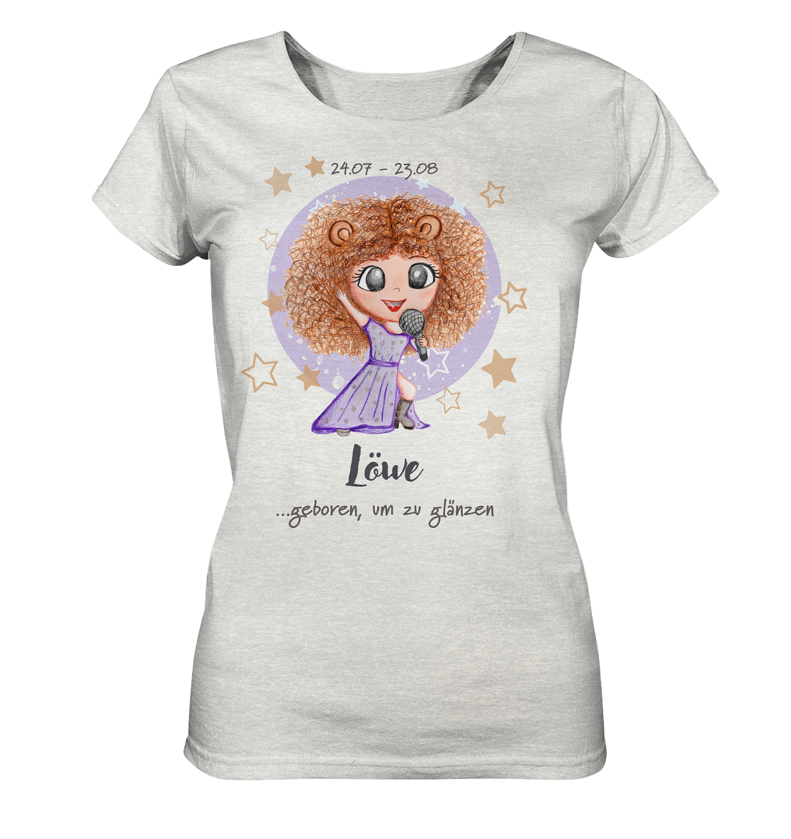 Sternzeichen Löwe  - Ladies Organic Shirt (meliert)