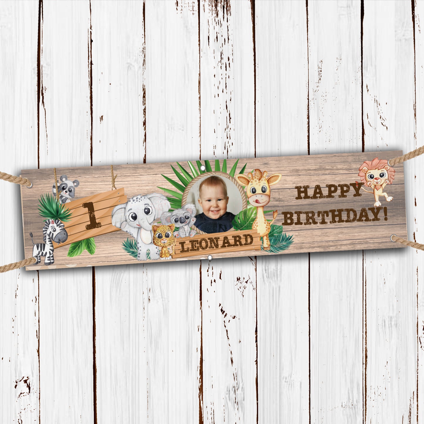 Kinder Banner zum Geburtstag 200x50cm - personalisiert