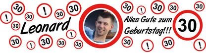 Banner zum Geburtstag 200x50cm - personalisiert- Verkehrszeichen